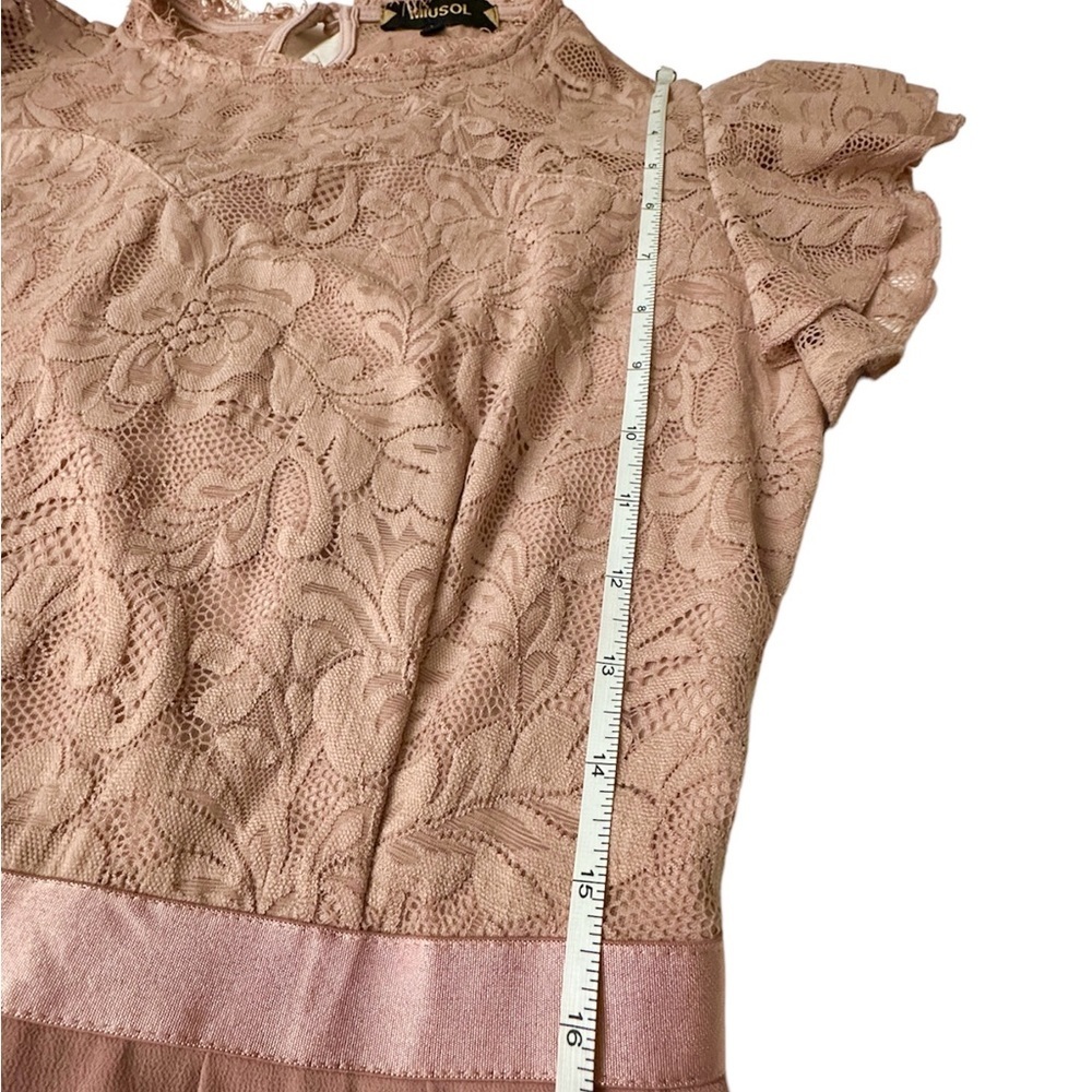 SOLD: Miusol Pink Floral Lace Maxi Dress Formal Evening Party Wedding Prom Gala - Picture 9 of 11